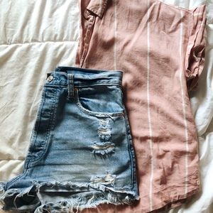 Abercrombie & Fitch distressed denim shorts